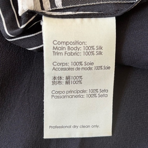 3.1 Phillip Lim Black White Striped Keyhole Silk Sleeveless Tank Blouse Size 2 - Picture 6 of 8